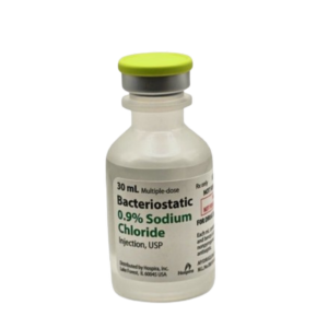Solution – *SALINE* w/BAC 0.9% Sodium Chloride 30 mL